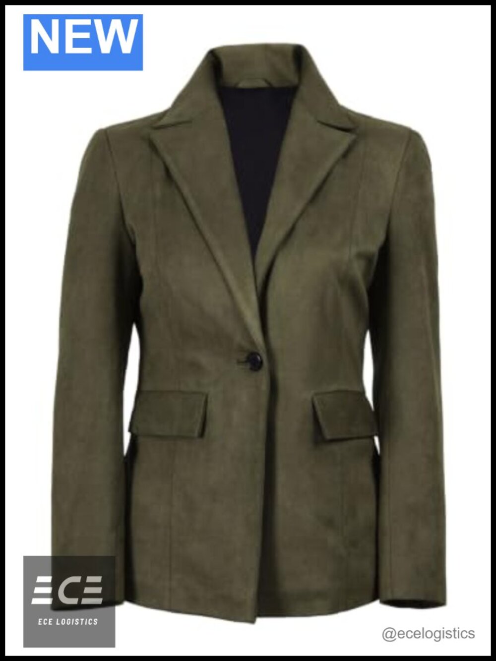 Faux Suede Blazer Women One Button Notch Lapel Regular Fit Blazer